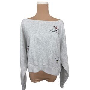 Hollister x Peanuts Snoopy “Let It Snow” cropped Sweatshirt Medium Holiday